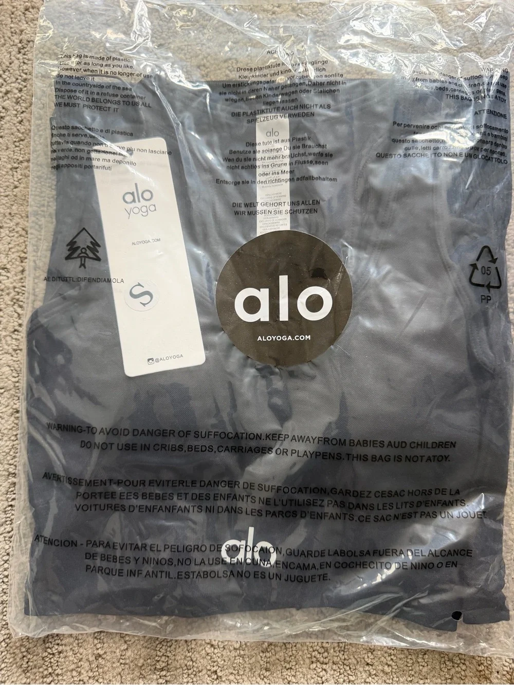 ALO Yoga Black Tank Top & Shorts set